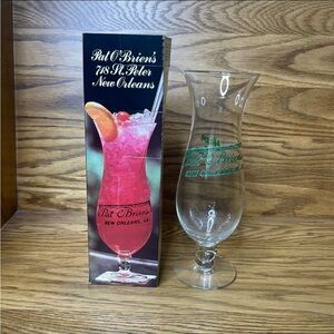 Pat OBriens HURRICANE GLASS WITH BOX Mardi Gras New Orleans 1970s Vintage